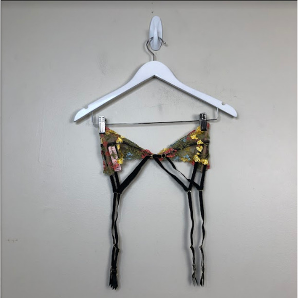 Victoria's Secret Dream Angels Floral Embroidered Garter Belt Multi XS/S,$50 NWT - Picture 3 of 3